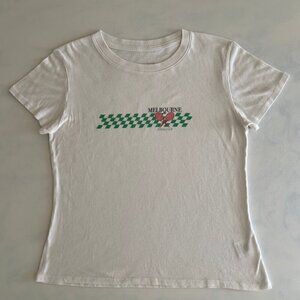 Sub_Urban Riot Melbourne Tennis Fitted White Graphic Tee